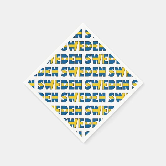 Zweedse vlag Typografie Patroon Hoorten Servet (Hoek)