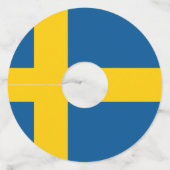 Zweedse vlag van Zweden gepersonaliseerde drink pa Wijnglaslabel (Achterkant)