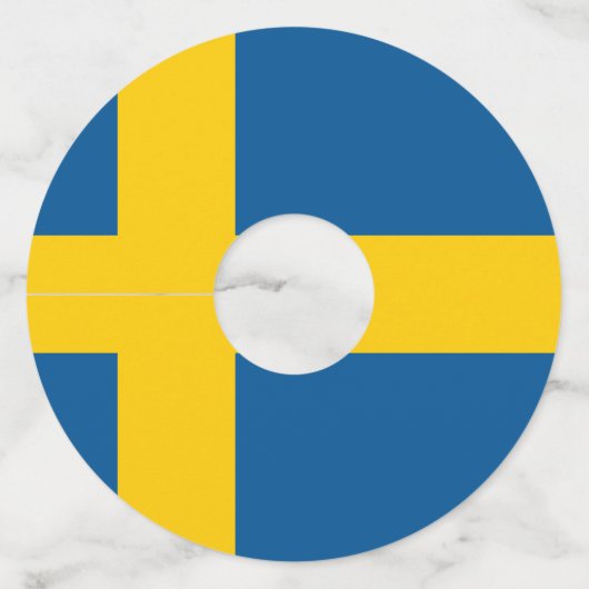 Zweedse vlag van Zweden gepersonaliseerde drink pa Wijnglaslabel (Achterkant)