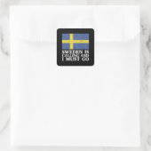 Zweedse vlag vierkante sticker (Tas)