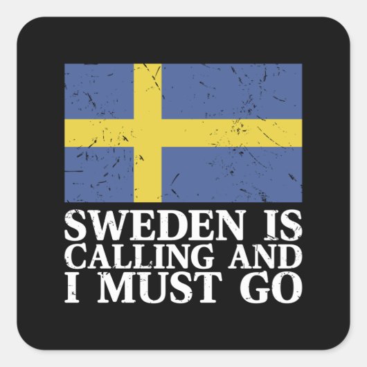 Zweedse vlag vierkante sticker (Voorkant)
