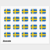 Zweedse vlag vierkante sticker (Vel)