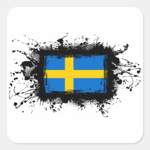 Zweedse vlag vierkante sticker