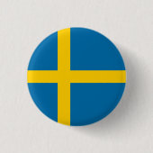 Zweedse vlag, Vlag van Zweden Ronde Button 3,2 Cm (Voorkant)