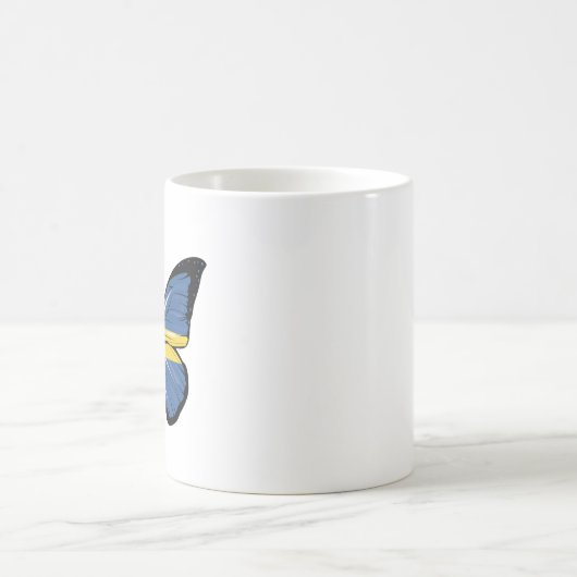 Zweedse vlag voor vlinders koffiemok (Center)