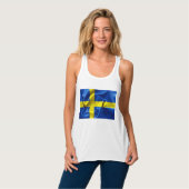 Zweedse vlag Vrouwelijke Tanktop (Volledige Voorkant)