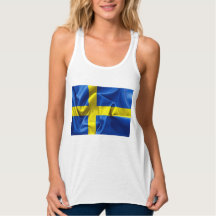 Zweedse vlag Vrouwelijke Tanktop
