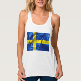 Zweedse vlag Vrouwelijke Tanktop