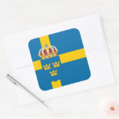 Zweedse vlag & wapen, Vlag van Zweden Vierkante Sticker (Envelop)