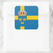 Zweedse vlag & wapen, Vlag van Zweden Vierkante Sticker (Tas)