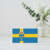 Zweedse vlag & wapen, Vlag van Zweden Visitekaartje (Staand voorkant)