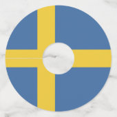 Zweedse vlag wijnglaslabel (Achterkant)