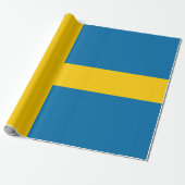 Zweedse vlag (Zweden) Cadeaupapier (Uitgerold)