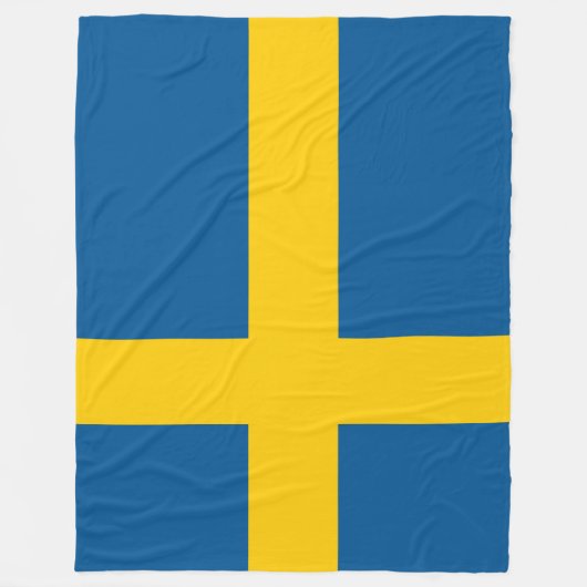 Zweedse vlag Zweden Fleece Deken (Voorkant)