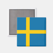 Zweedse vlag (Zweden) Magneet (Voorkant / Achterkant)