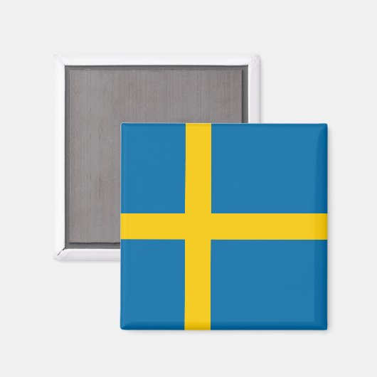 Zweedse vlag (Zweden) Magneet (Voorkant / Achterkant)