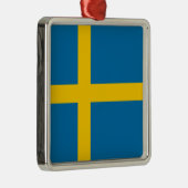 Zweedse vlag (Zweden) Metalen Ornament (Rechts)