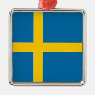Zweedse vlag (Zweden) Metalen Ornament