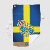 Zweedse vlag & Zweden, monogrammen/Golfhanddoek Golfhanddoek (Insitu)