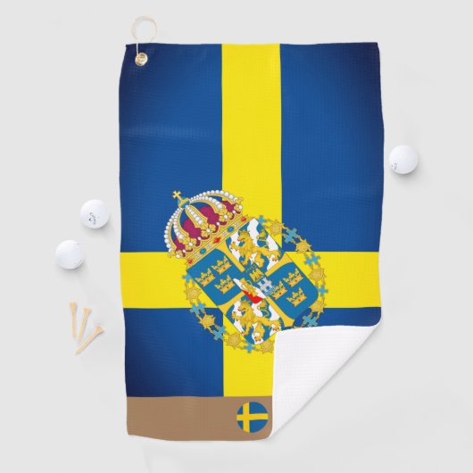 Zweedse vlag & Zweden, monogrammen/Golfhanddoek Golfhanddoek (Insitu)