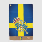 Zweedse vlag & Zweden, monogrammen/Golfhanddoek Golfhanddoek (Voorkant)
