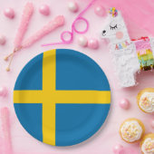 Zweedse vlag (Zweden) Papieren Bordje (Feest)