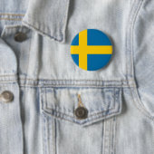 Zweedse vlag (Zweden) Ronde Button 5,7 Cm (In situ)