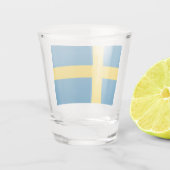 Zweedse vlag (Zweden) Shot Glas (Achterkant)