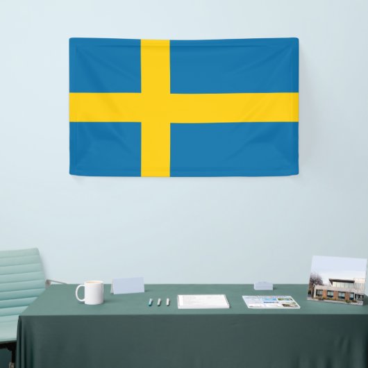 Zweedse vlag (Zweden) Spandoek (Beurs)