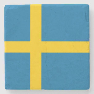 Zweedse vlag (Zweden) Stenen Onderzetter