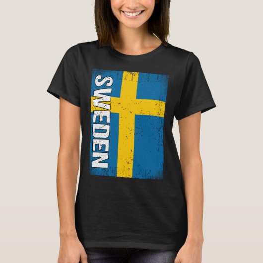 Zweedse vlag Zweden T-shirt (Voorkant)