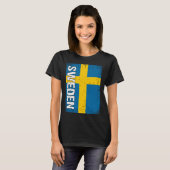 Zweedse vlag Zweden T-shirt (Voorkant volledig)
