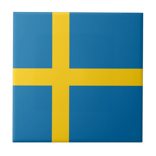 Zweedse vlag (Zweden) Tegeltje (Voorkant)