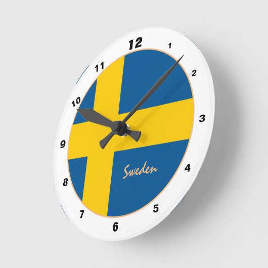 Zweedse Vlag & Zweden trendy Huis / design Ronde Klok (Hoek)