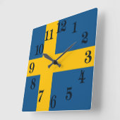 Zweedse vlag Zweden Vierkante Klok (Hoek)