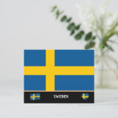 Zweedse vlag & Zweeds land reizen / Zweden Briefkaart (Staand voorkant)