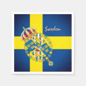 Zweedse vlag & Zweedse partij, verjaardag/sport Servet (Voorkant)