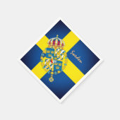 Zweedse vlag & Zweedse partij, verjaardag/sport Servet (Hoek)