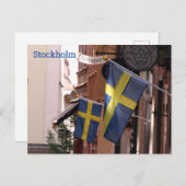 Zweedse vlaggen in de oude stad Stockholm Briefkaart (Voorkant / Achterkant)