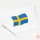 Zweedse vlaggen ovale sticker (Envelop)