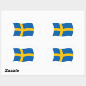 Zweedse vlaggen ovale sticker (Vel)