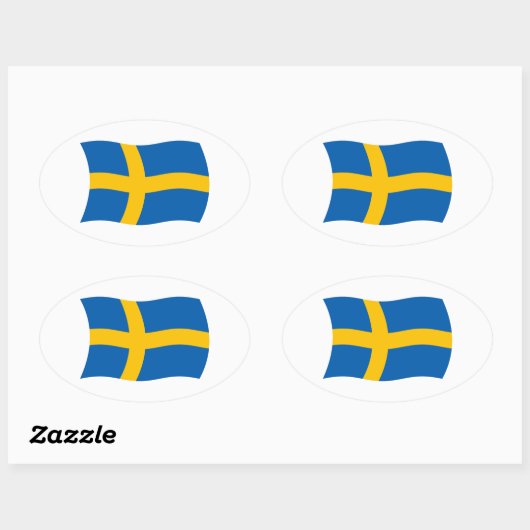 Zweedse vlaggen ovale sticker (Vel)