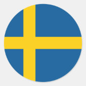 Zweedse vlaggen ronde sticker (Voorkant)