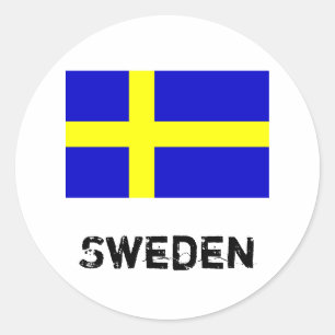 Zweedse vlaggen ronde sticker