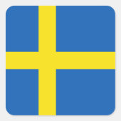 Zweedse vlaggen vierkante sticker (Voorkant)