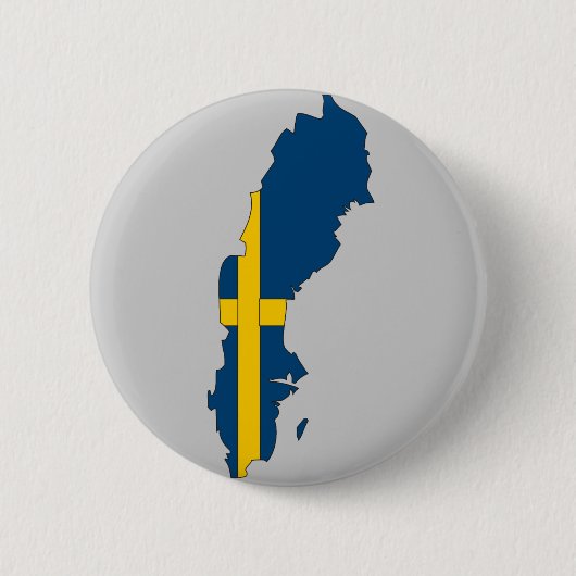 Zweedse vlaggenkaart ronde button 5,7 cm (Voorkant)