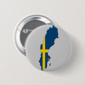 Zweedse vlaggenkaart ronde button 5,7 cm (Voorkant /achterkant)