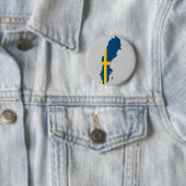 Zweedse vlaggenkaart ronde button 5,7 cm (In situ)