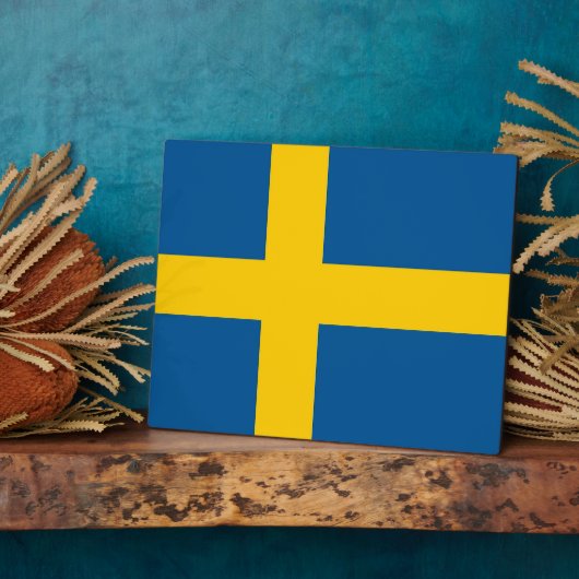 Zweedse vlaggenPlaque Fotoplaat (Zijkant)
