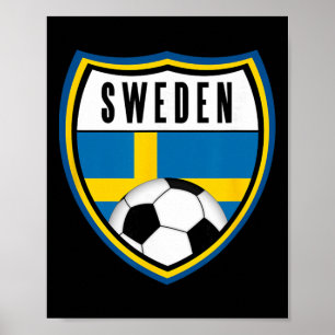 Zweedse voetbal jersey Zweedse vlag Poster